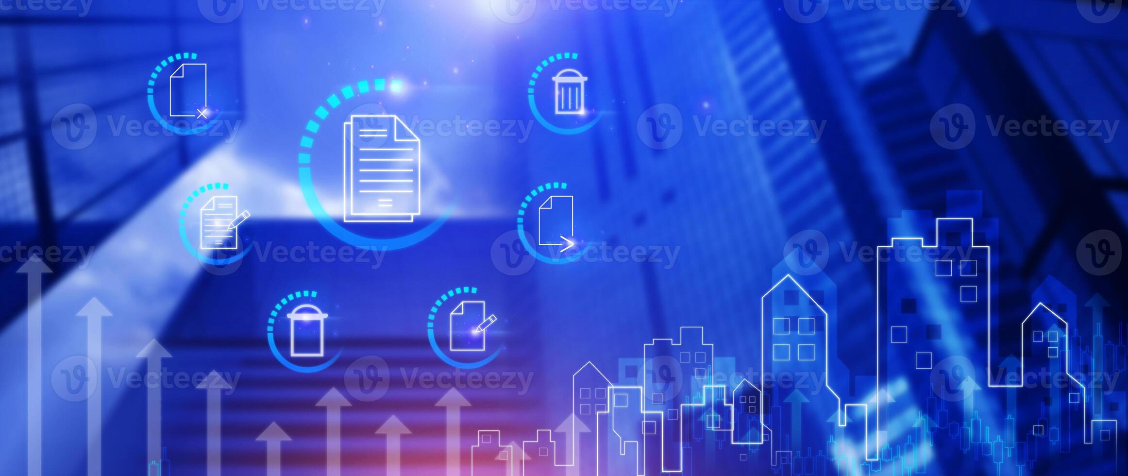 DMS concept, Document Management System DMS, searching and managing corporate files information. photo