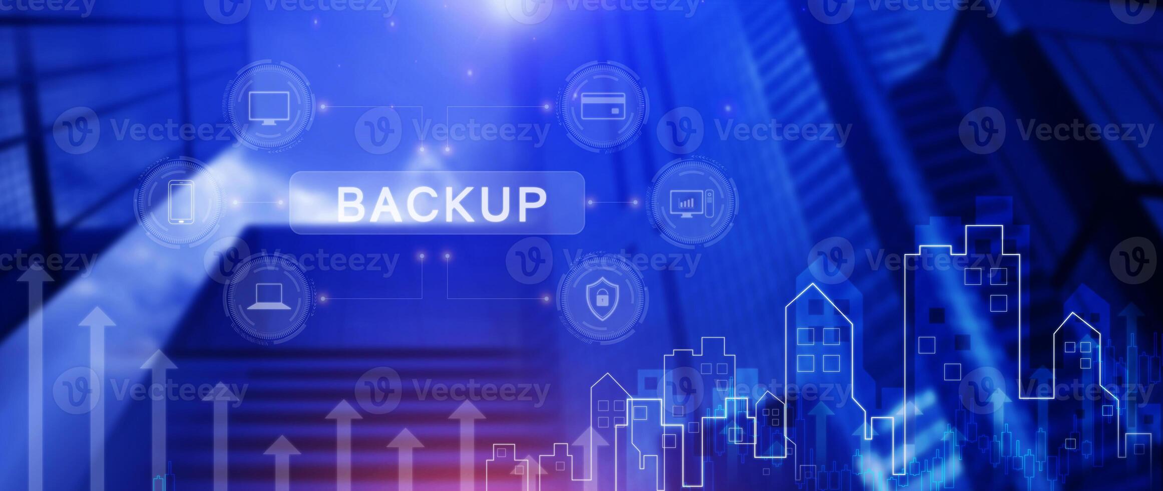 Backup, Cloud technology, Internet data storage backup, technology business concept, Data storage, Networking and internet service concept. photo