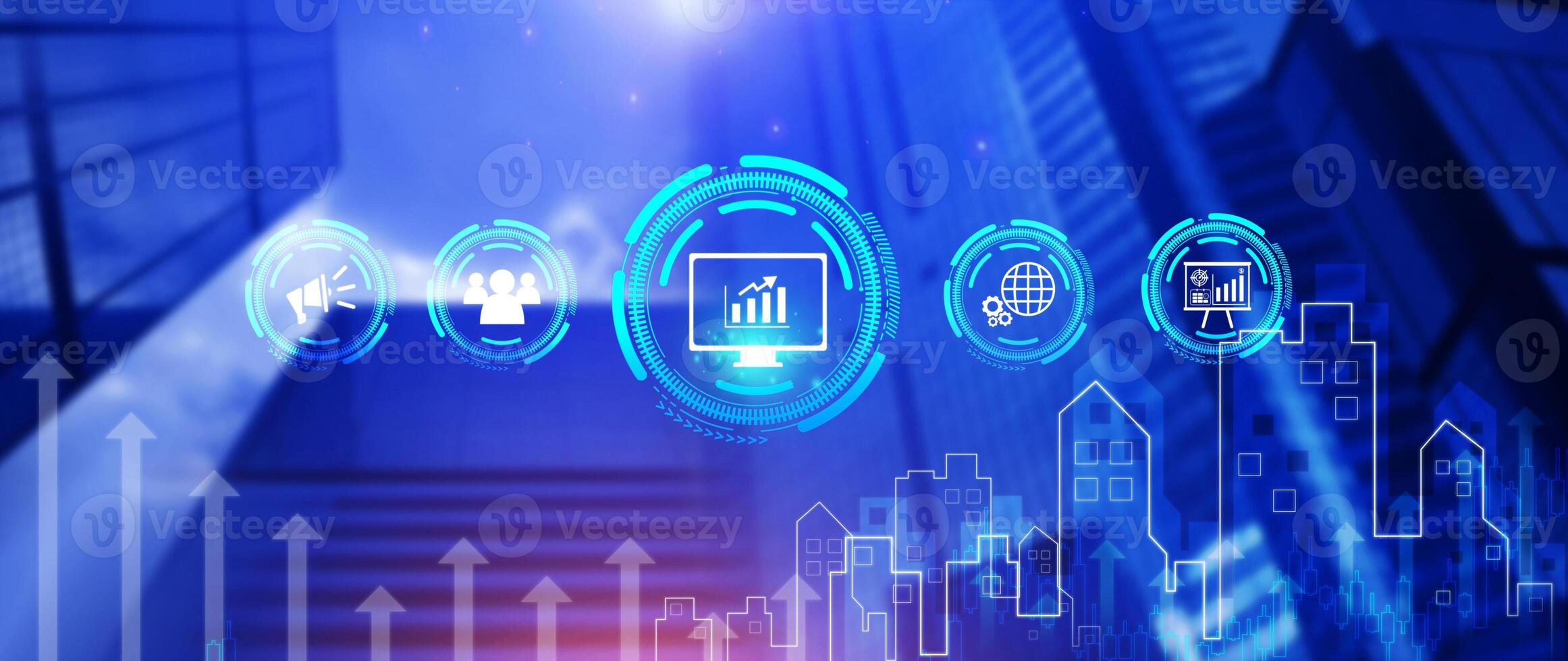 Digital marketing internet advertising and sales increase business technology concept, online marketing, Ebusiness, Ecommerce, Big data analytics and Business online. photo