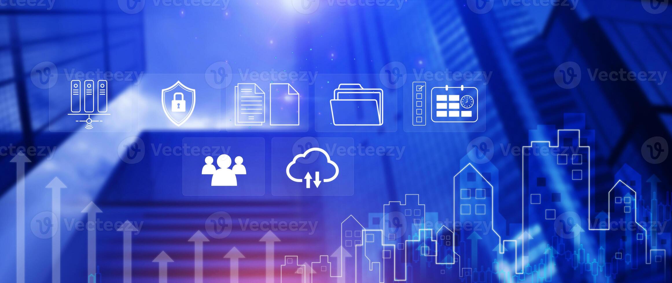 Document Management System DMS, for document management concept online document database digital file storage systems software, Record keeping database technology File access Sharing documents. photo