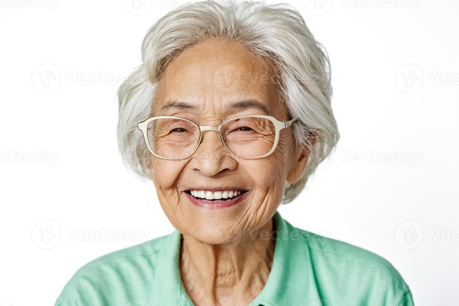 Senior Woman Smiling with Glasses photo