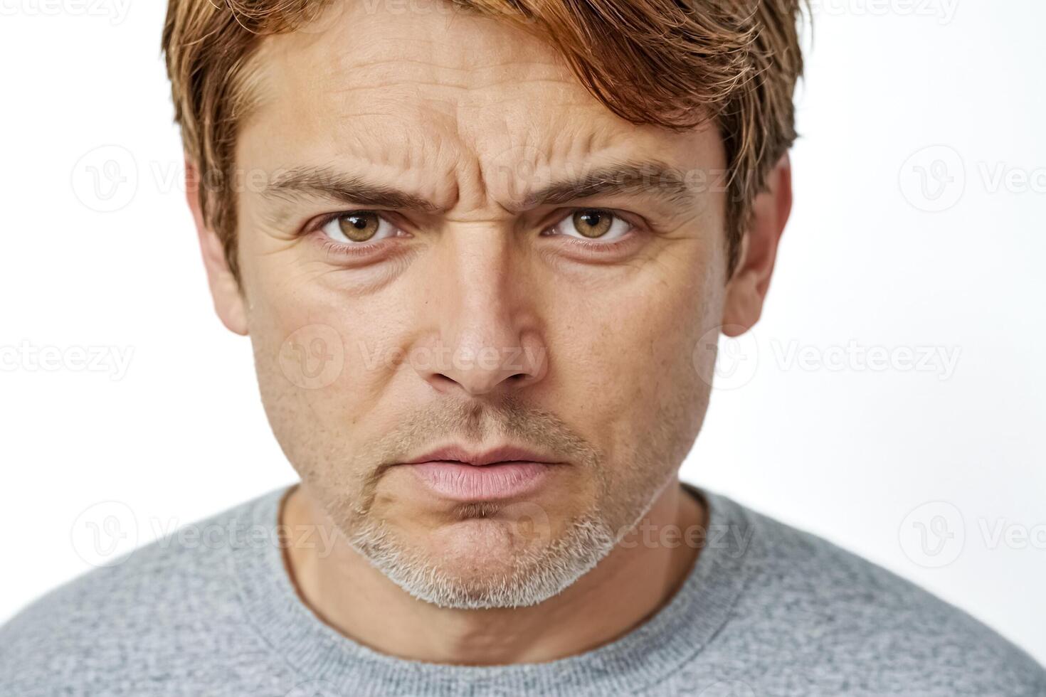 Close-up Portrait of a Man with a Serious Expression photo