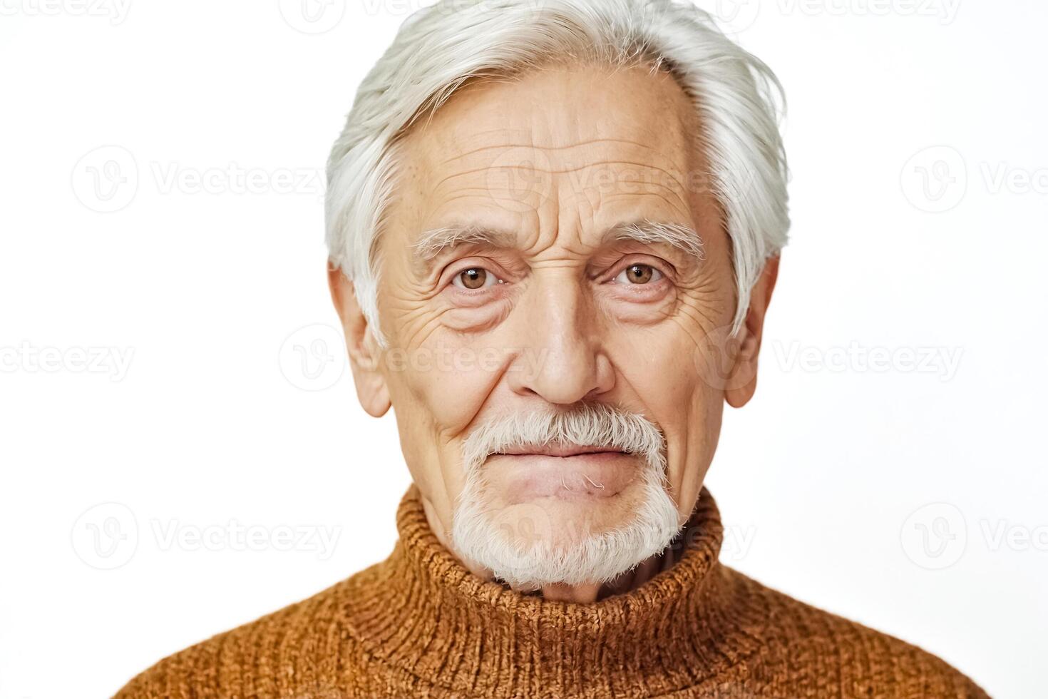 Portrait of a senior man with a white beard and mustache photo