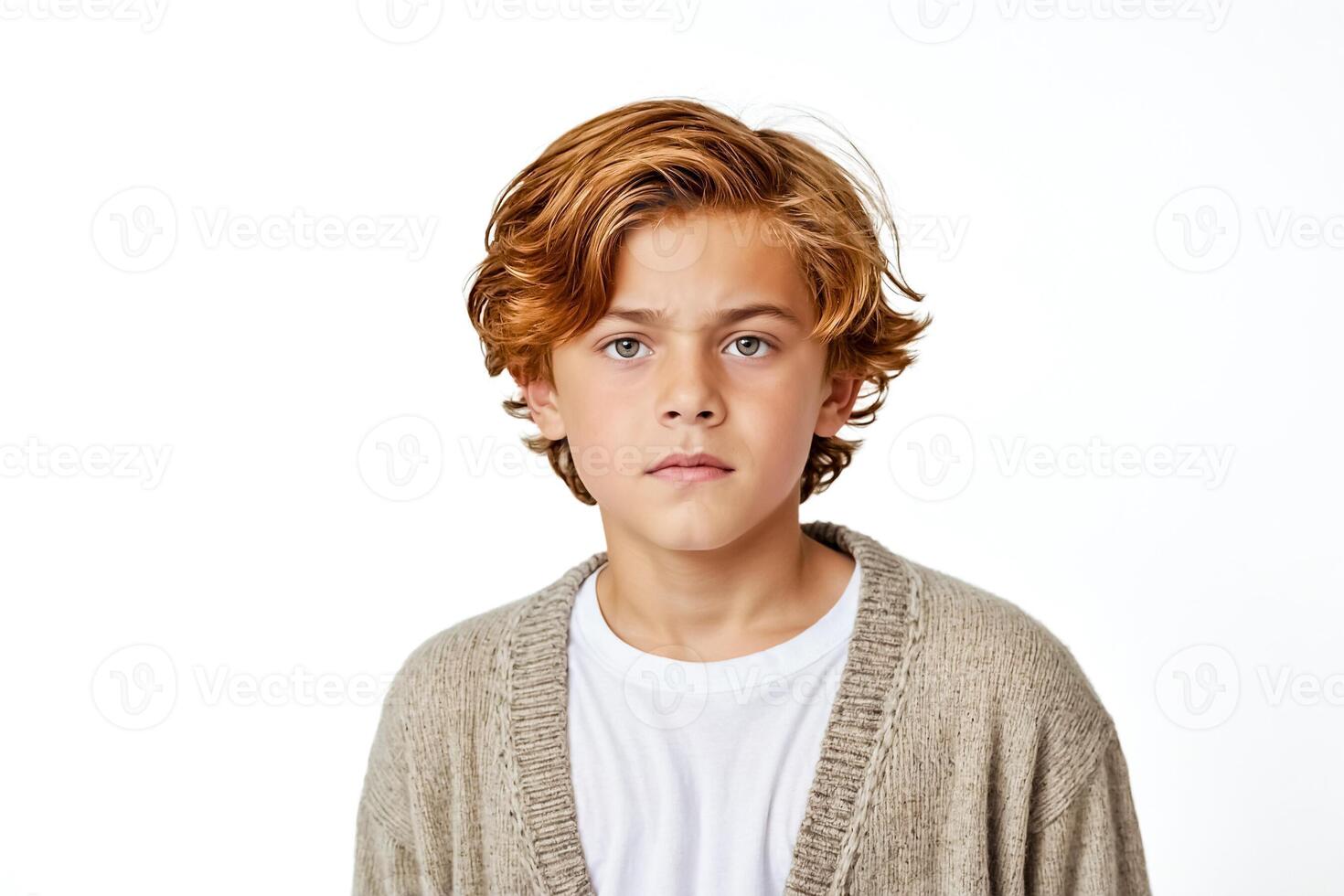 Serious Young Boy Portrait photo