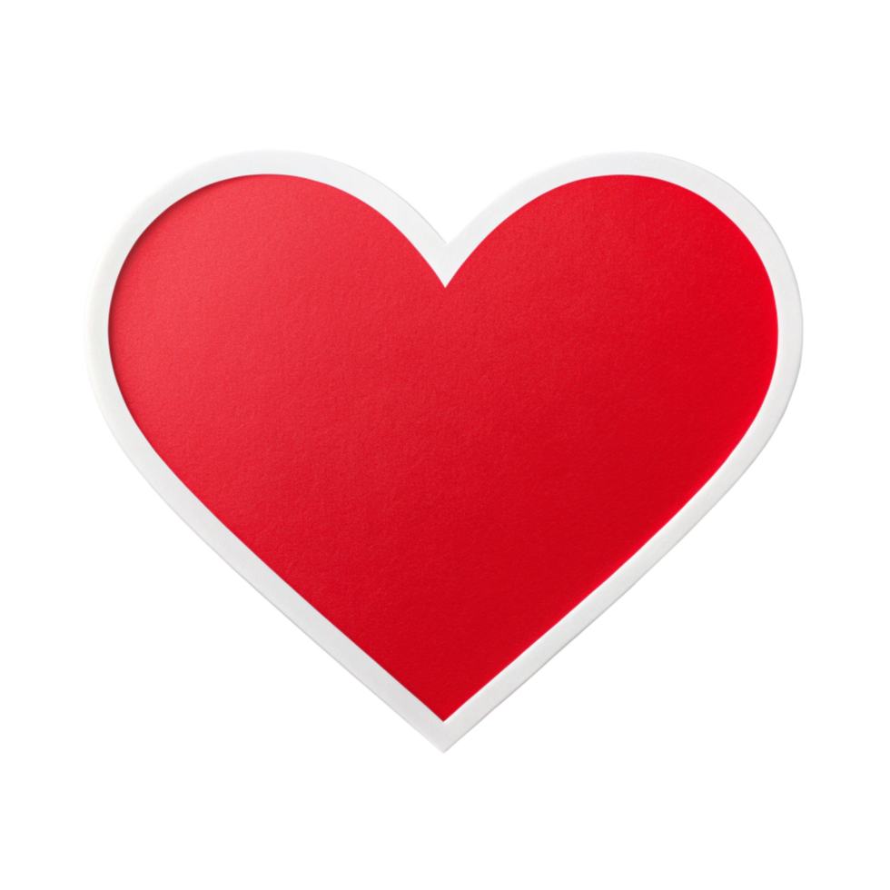 Red heart shape isolated on transparent background png