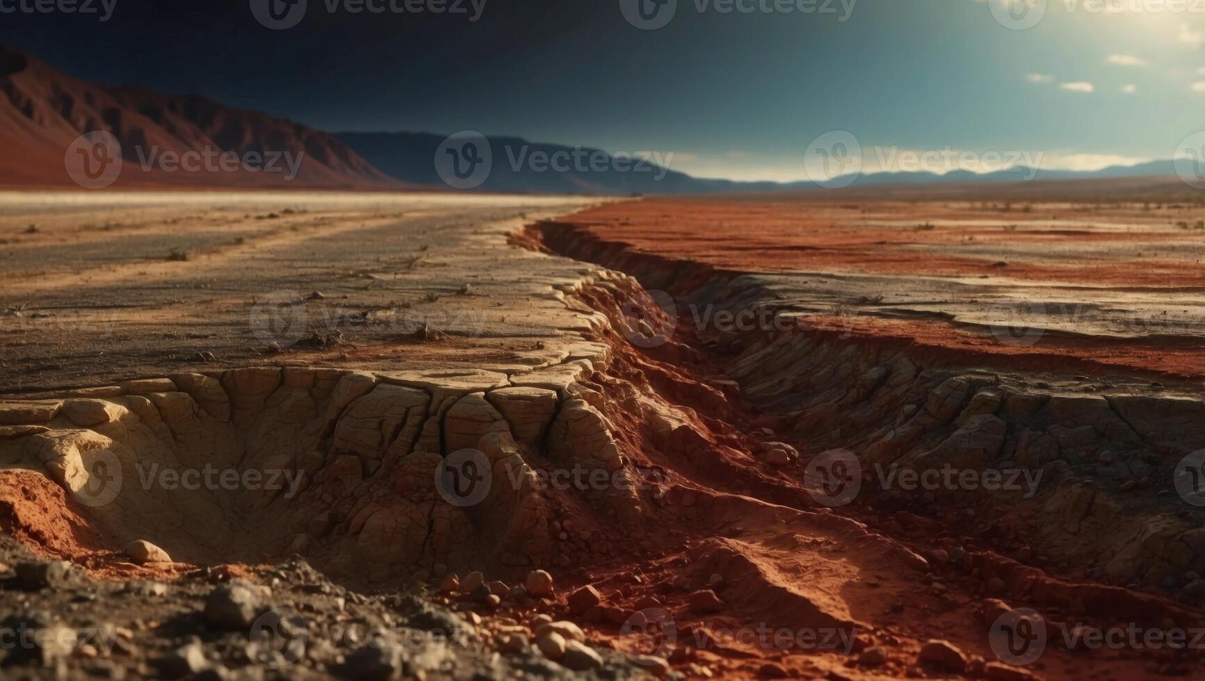 Unveiling the Transition from Soil to Regolith A Vivid D Rendered Depiction of Earths Layered Ground. photo