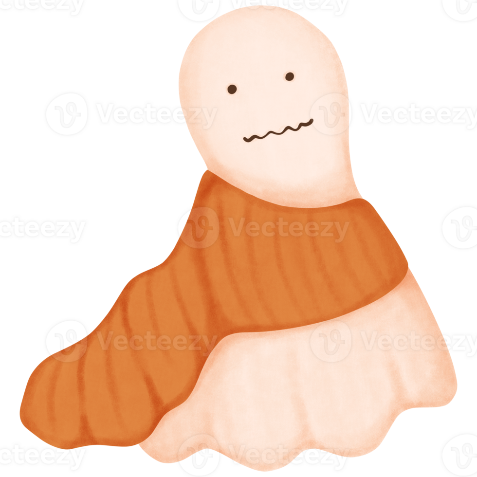ghost wearing a white cloak Halloween decorations png