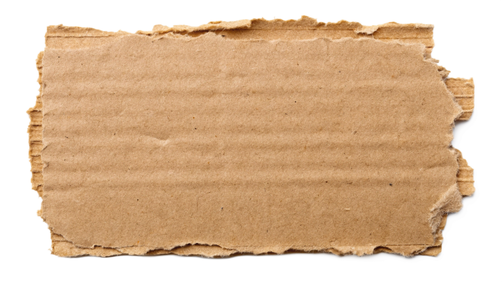 Brown Cardboard paper piece isolated on transparent background png