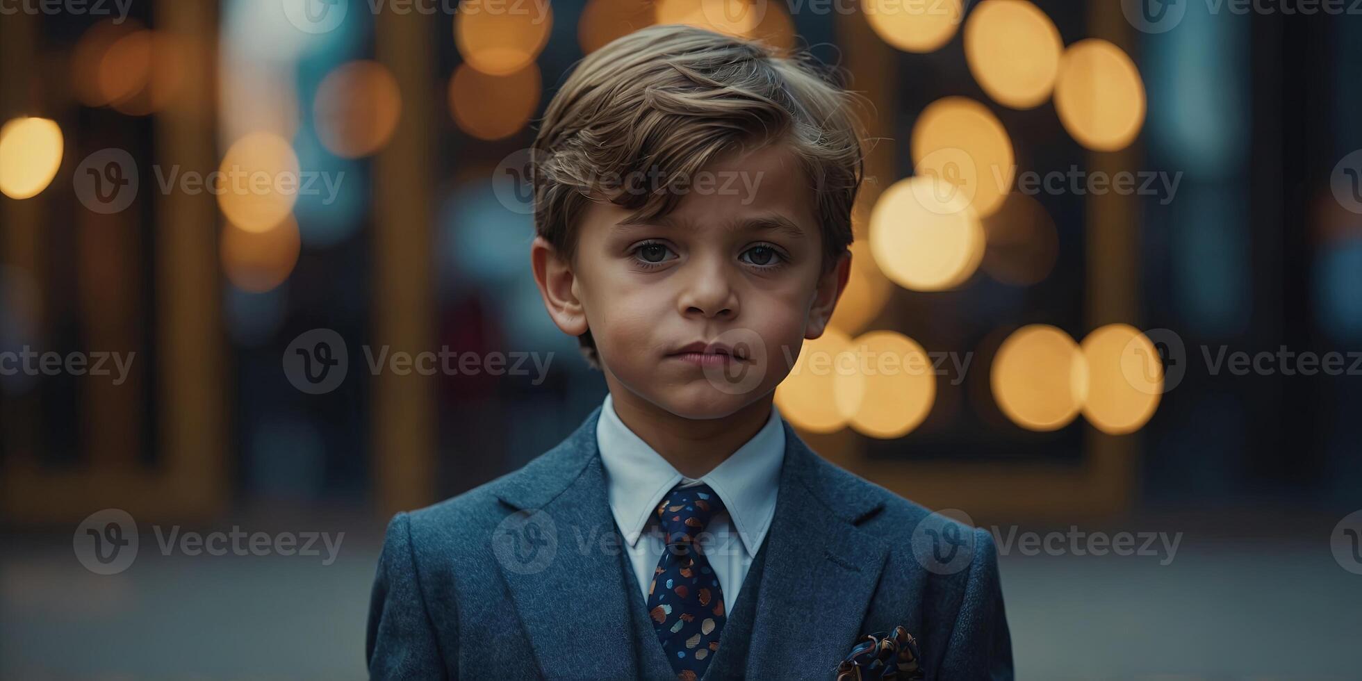 fashionable little boy stylish child in suit. photo