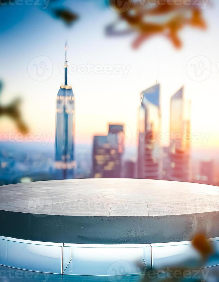 Cityscape with a Round Platform photo