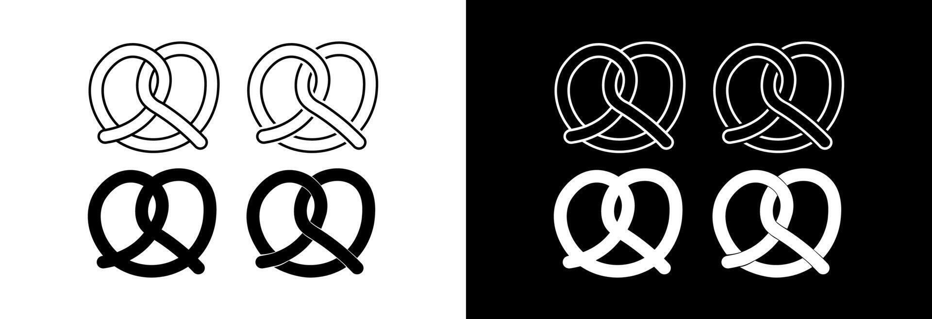 Crispy pretzel icon. vector