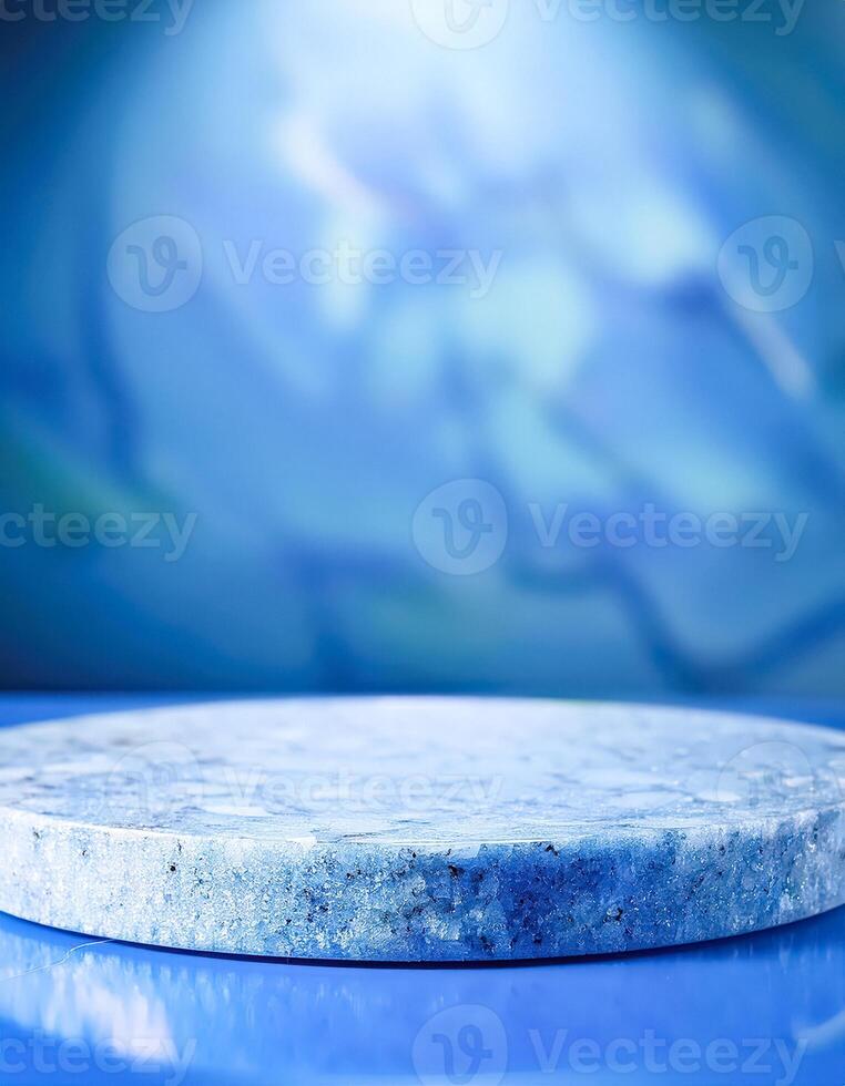 Blue Abstract Background with Product Display photo