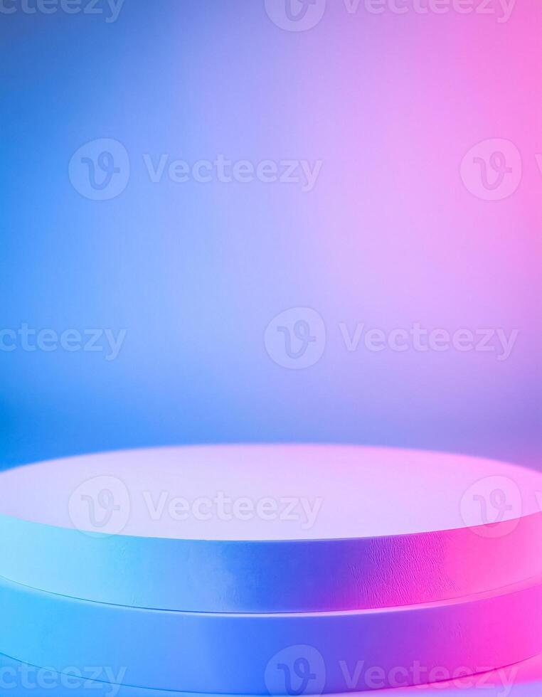 Abstract Neon Podium with Gradient Background photo