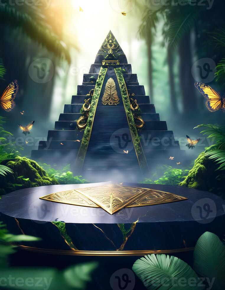 Mystical Jungle Pyramid with Golden Platform photo