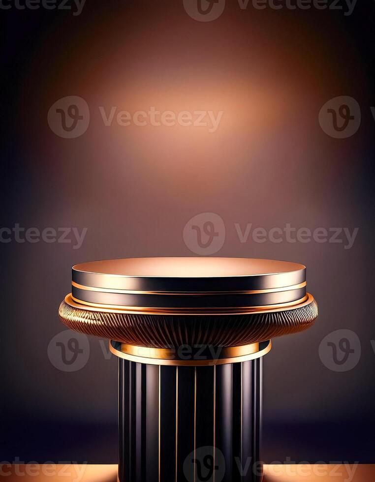 Gold and Black Product Display Stand photo