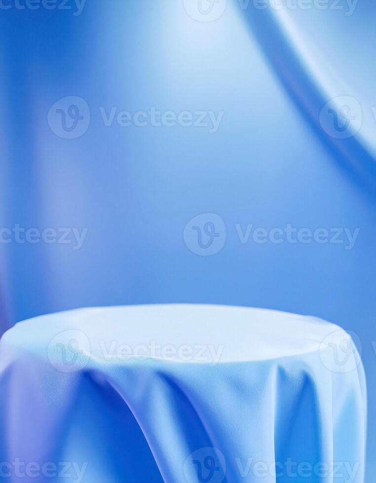 Abstract Blue Background with a Soft, Circular Platform photo