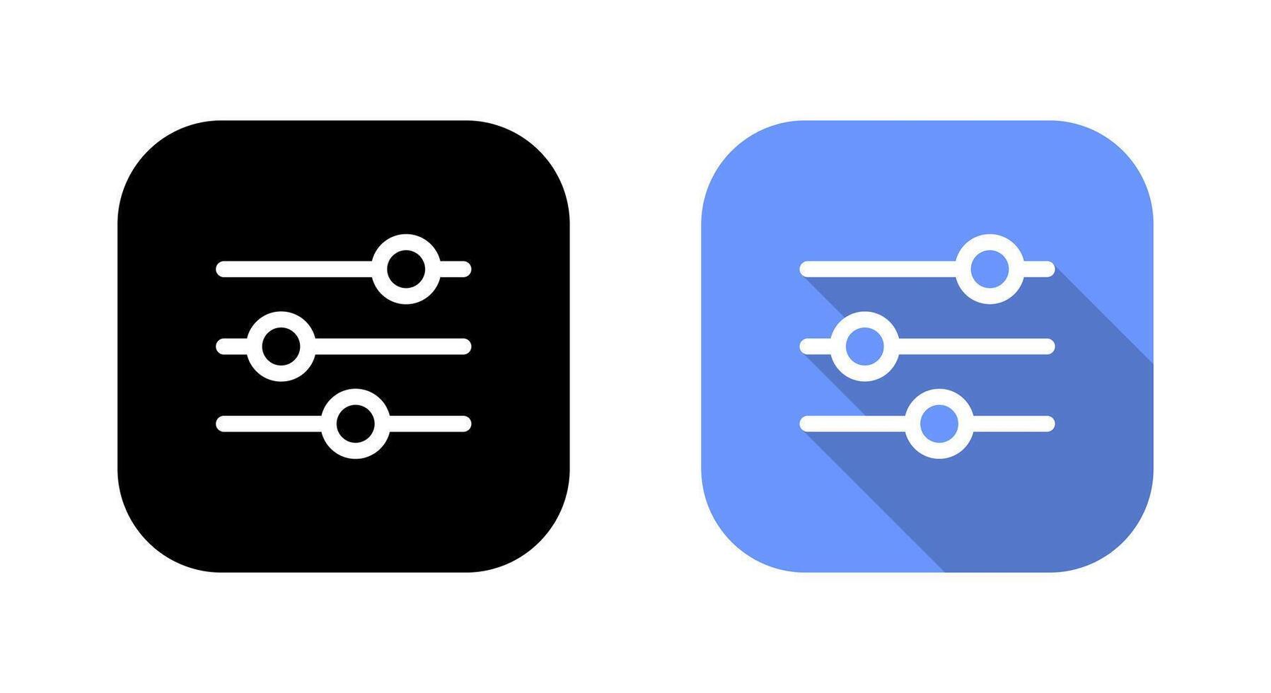 Equalizer filter icon on square background vector