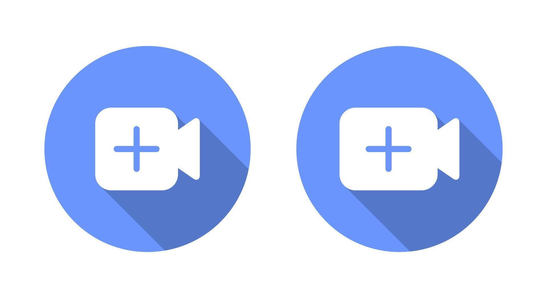 Add button icon long shadow. Upload content button vector