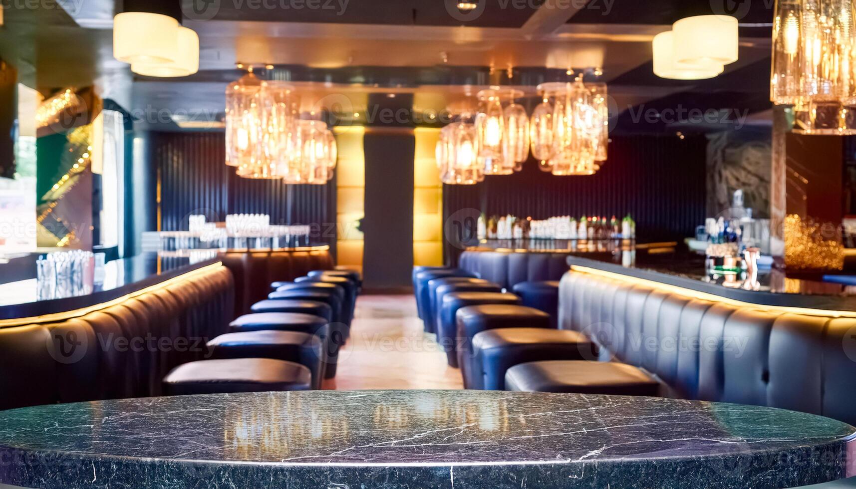 Empty Marble Table in a Modern Bar photo