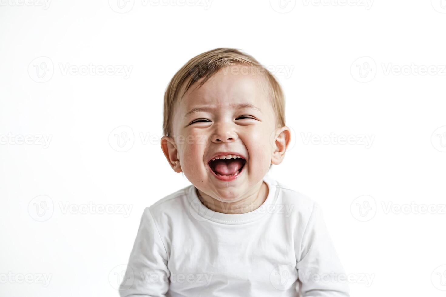 Baby laughing happily photo