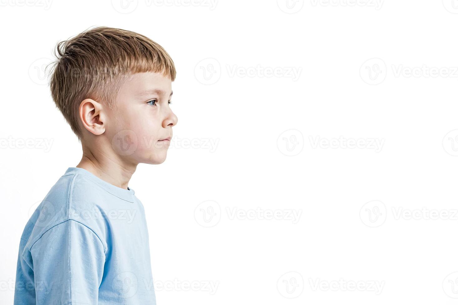 Profile of a Thoughtful Young Boy photo