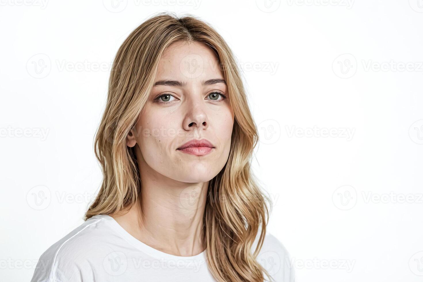 Close-up Portrait of a Young Woman with Blonde Hair photo