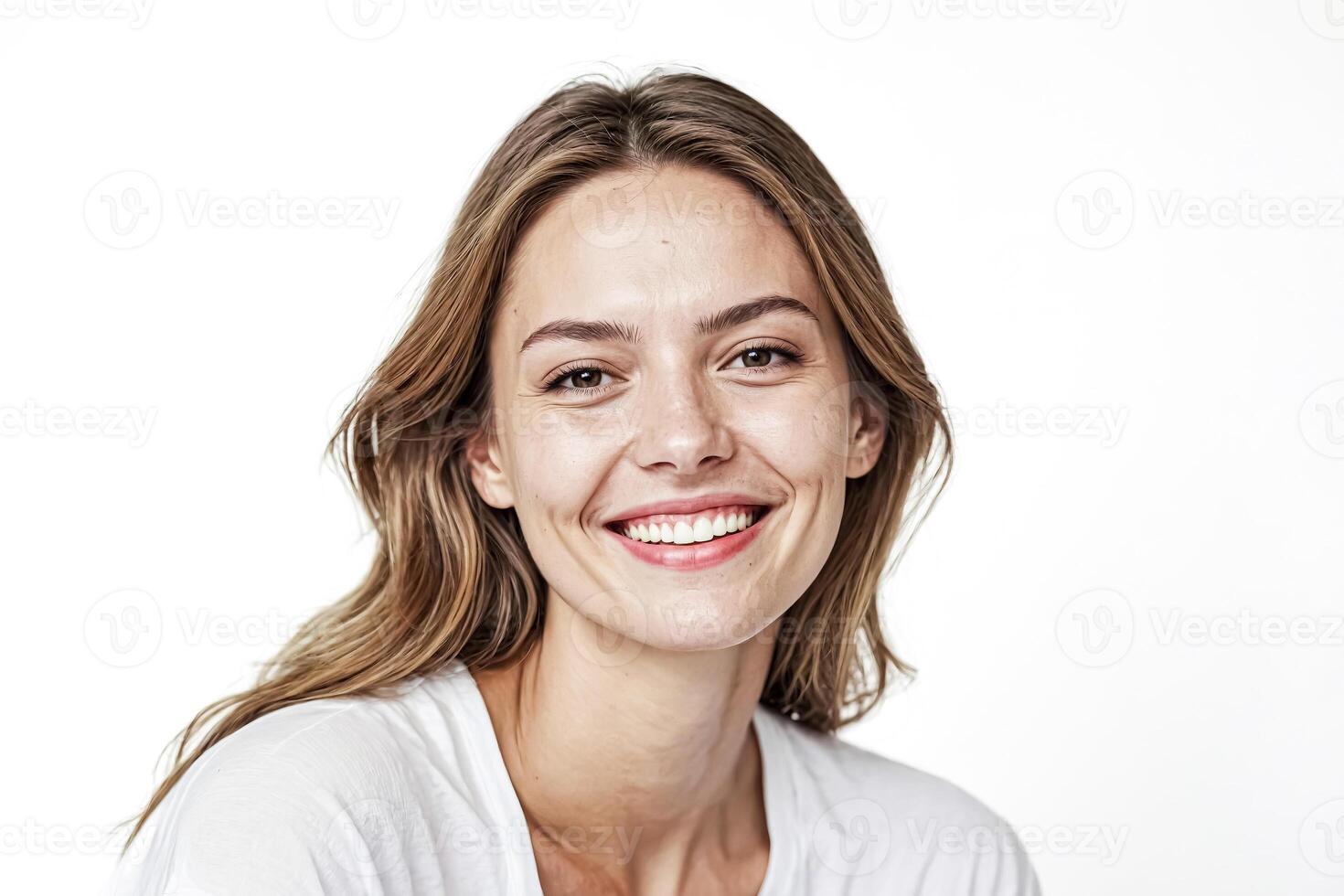 Portrait of a Smiling Woman with Blonde Hair photo