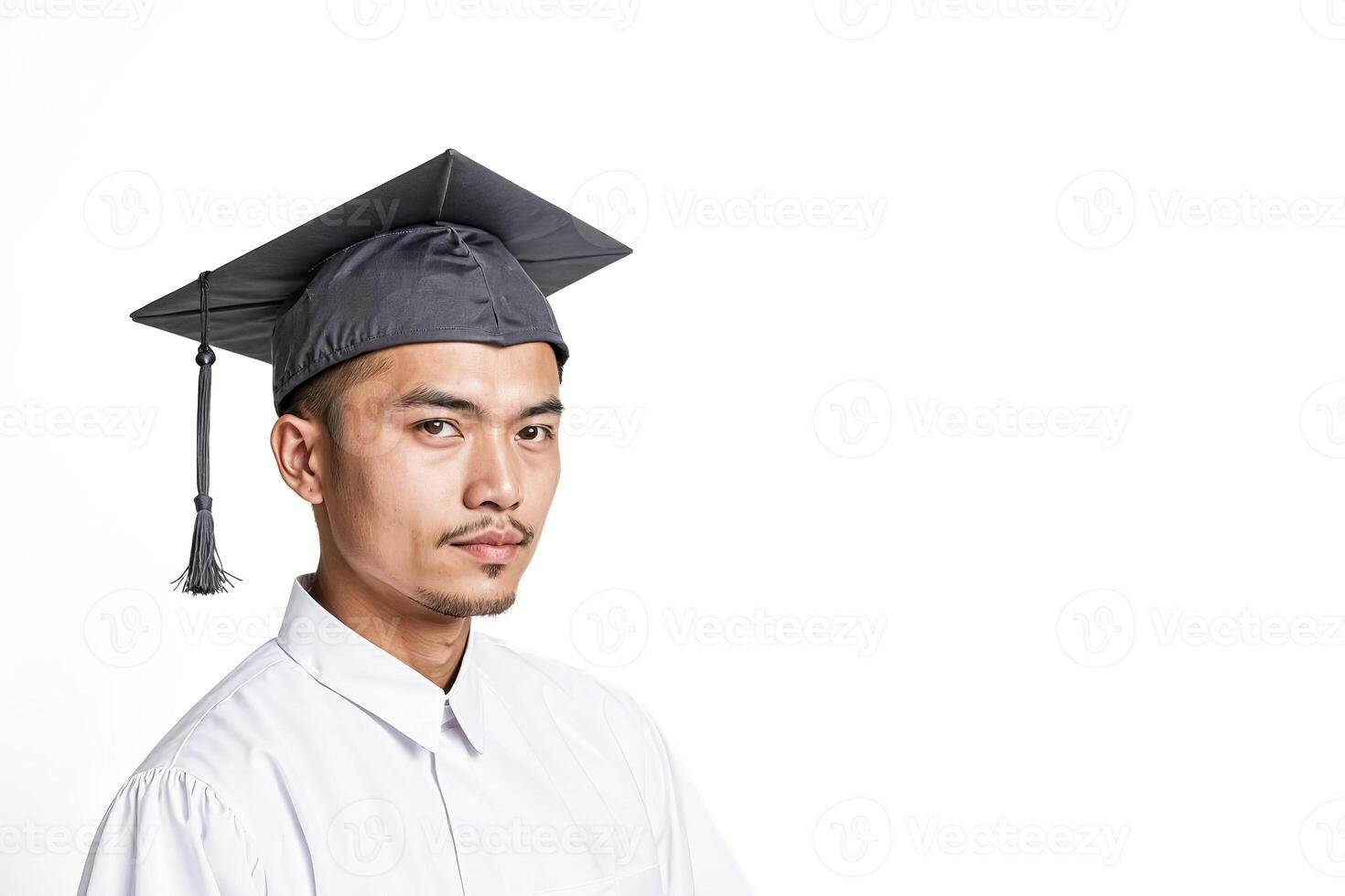 Portrait of a young man in a graduation cap photo