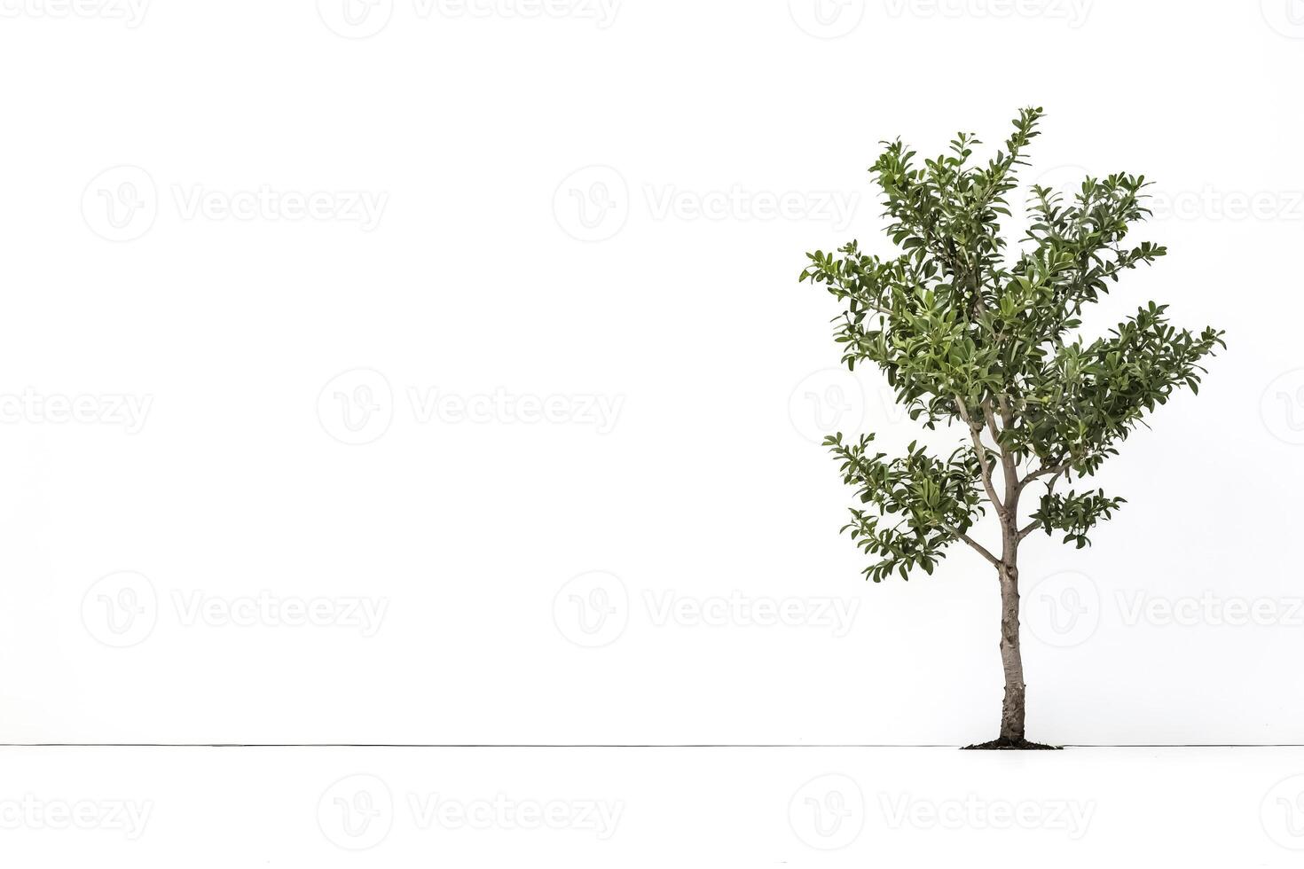 Small Tree Against White Wall photo