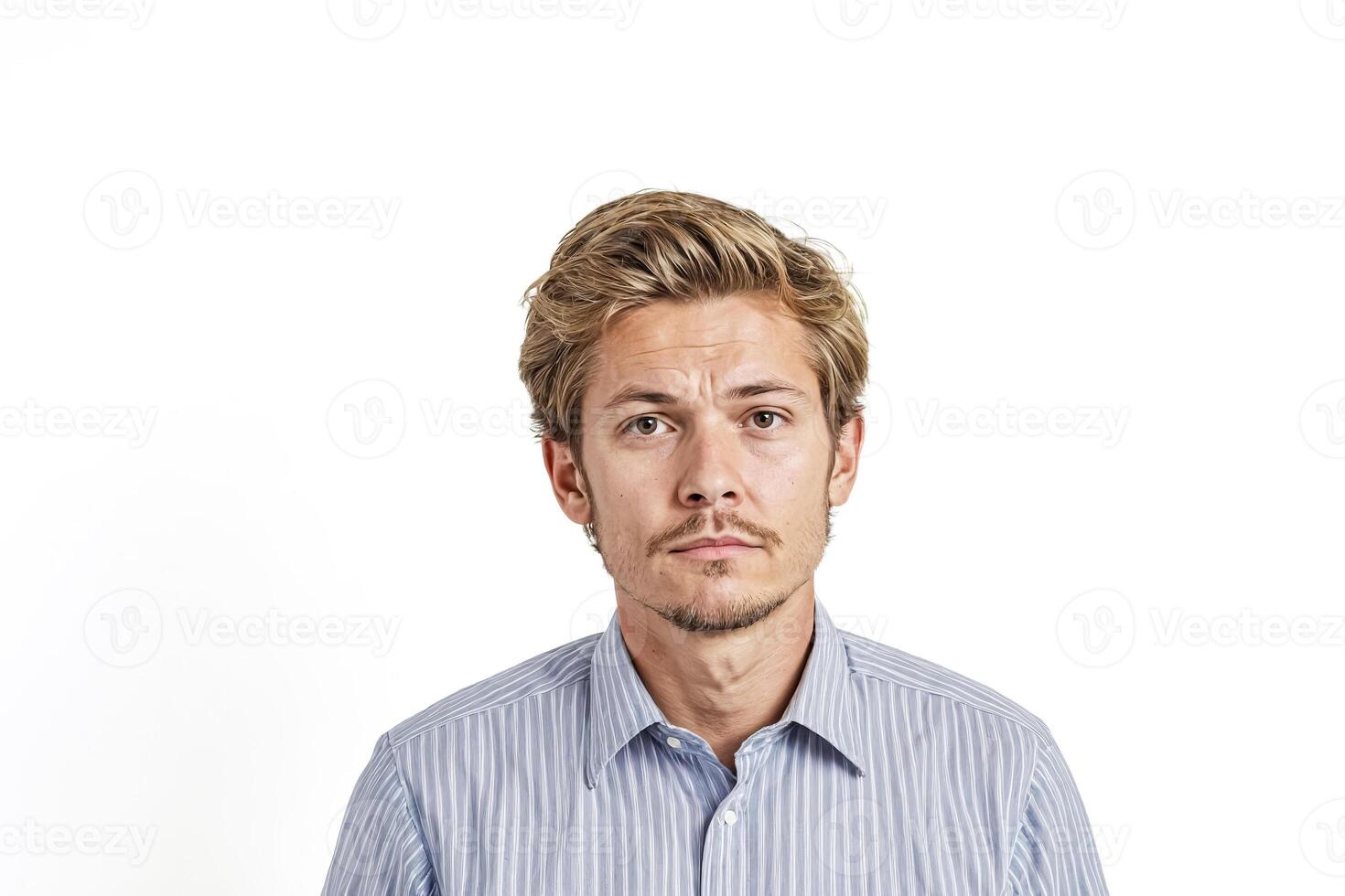 Portrait of a man with a skeptical look photo