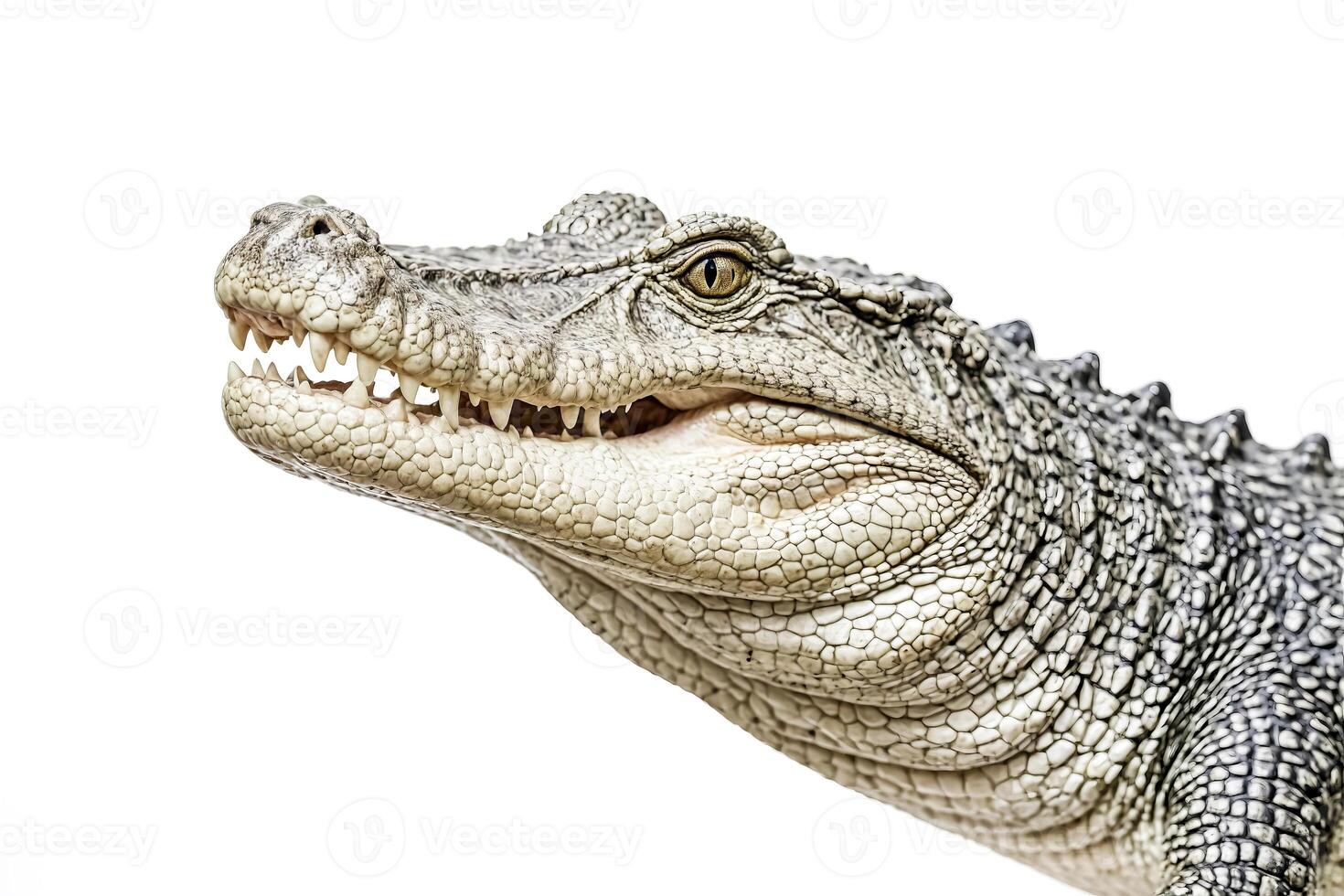 Close-up of a crocodile's head with open mouth photo