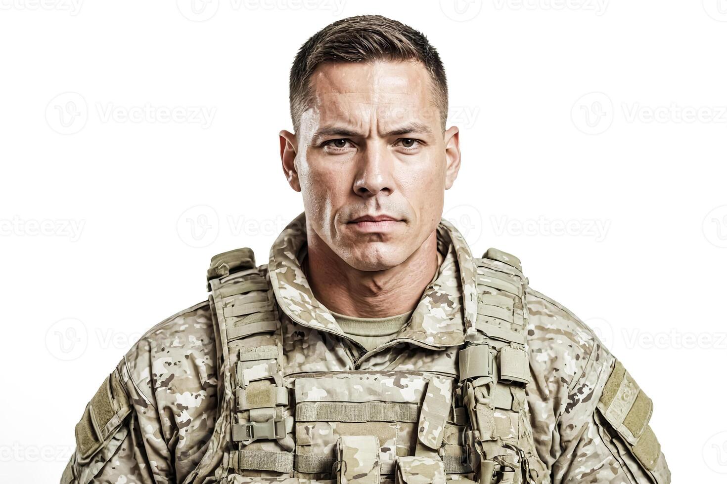 Portrait of a Serious Soldier photo