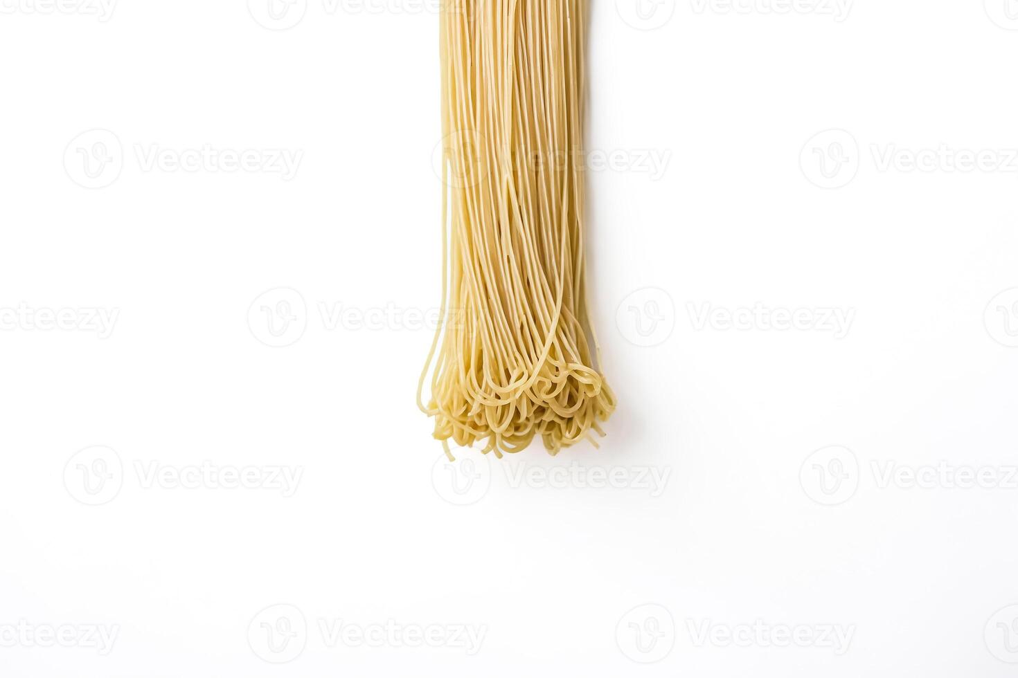 Dry Spaghetti Isolated on White Background photo