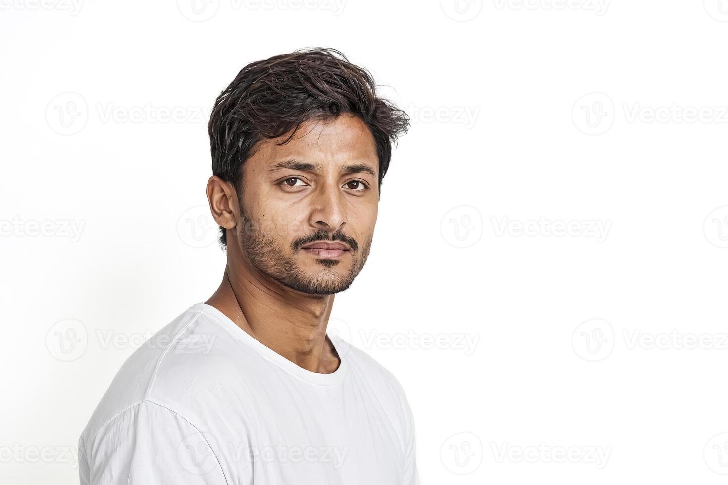 Portrait of a young man with a serious expression photo