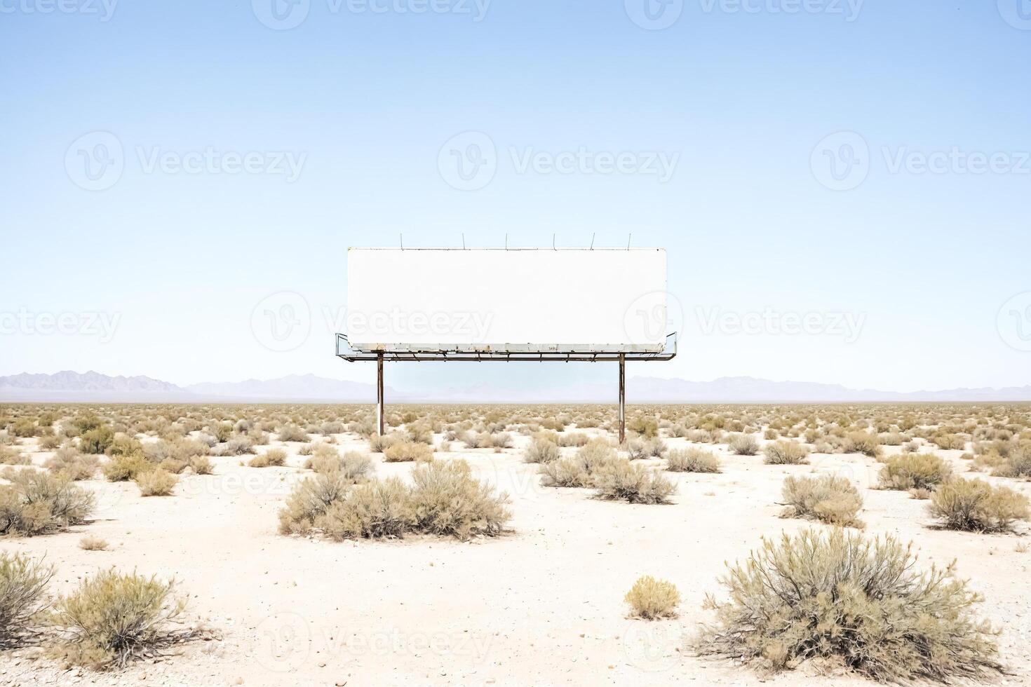 Blank Billboard in the Desert photo