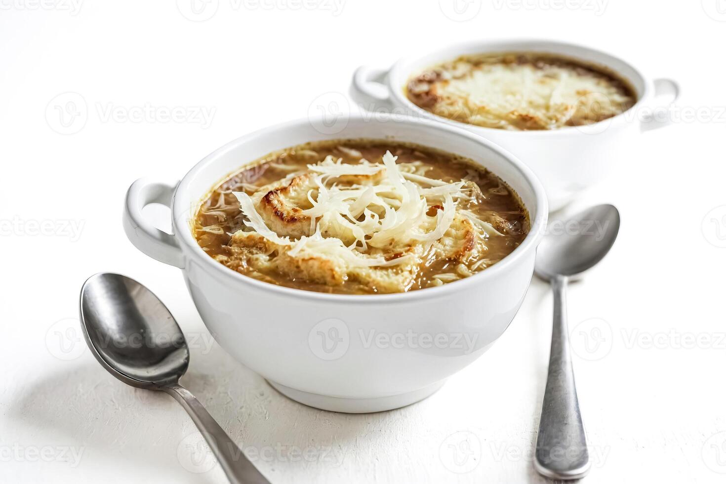 French Onion Soup with Croutons and Gruyere Cheese photo