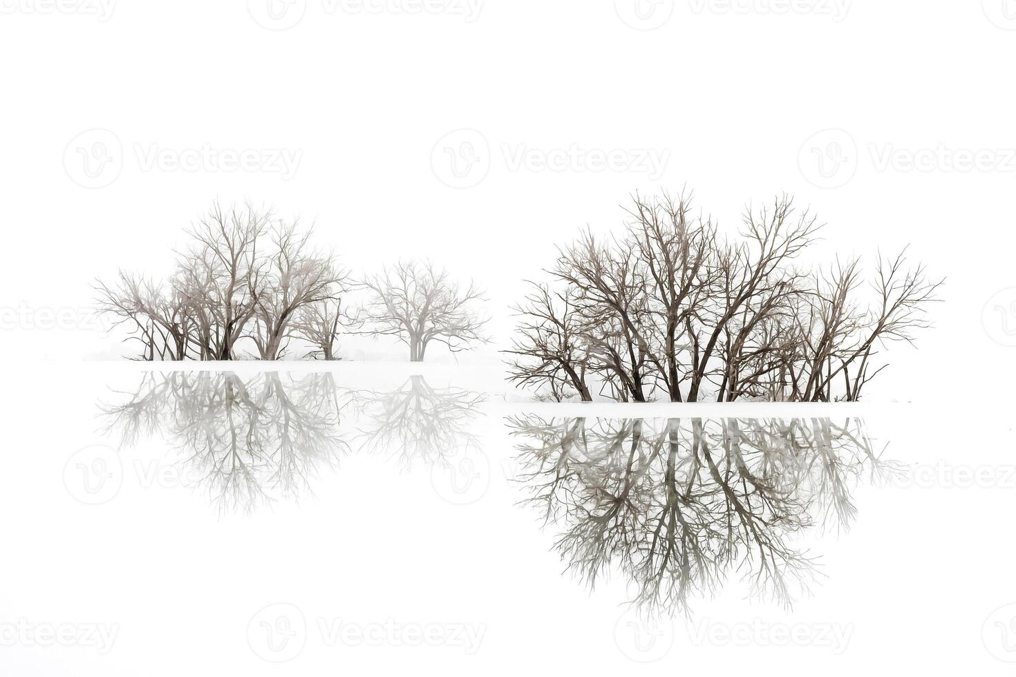 Bare Trees Reflecting in Water photo