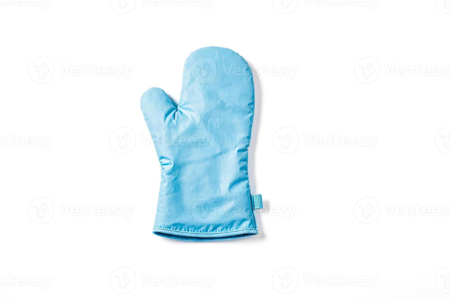 Blue Oven Mitt Isolated on White Background photo