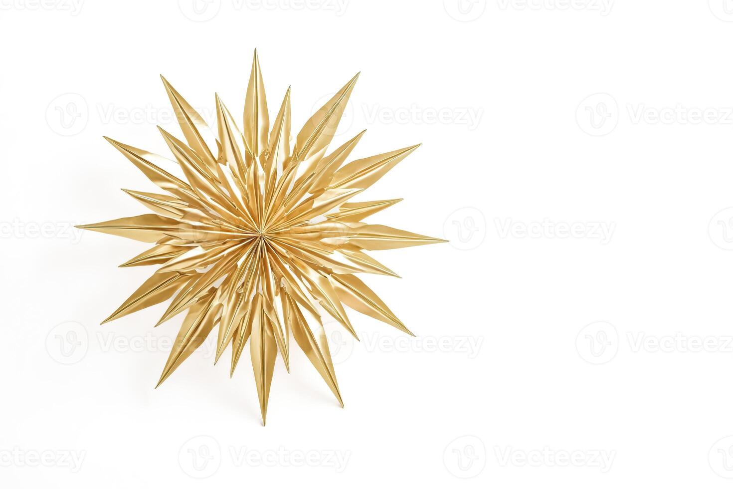 Golden Star Decoration on White Background photo