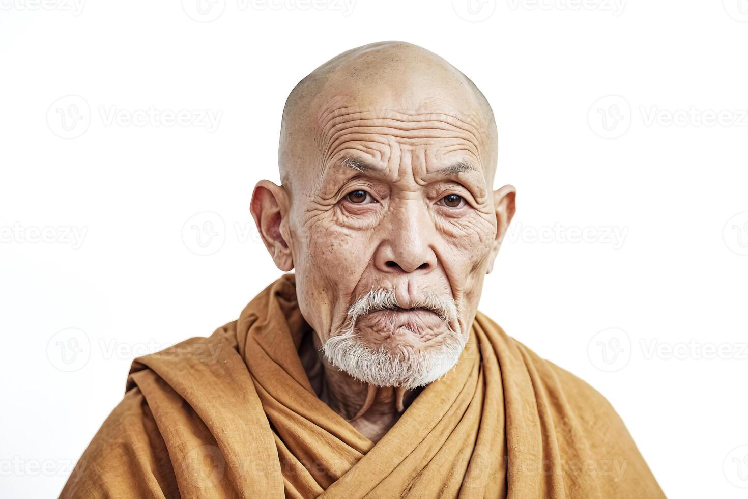 Portrait of an Elderly Man with Wrinkles and a Beard photo