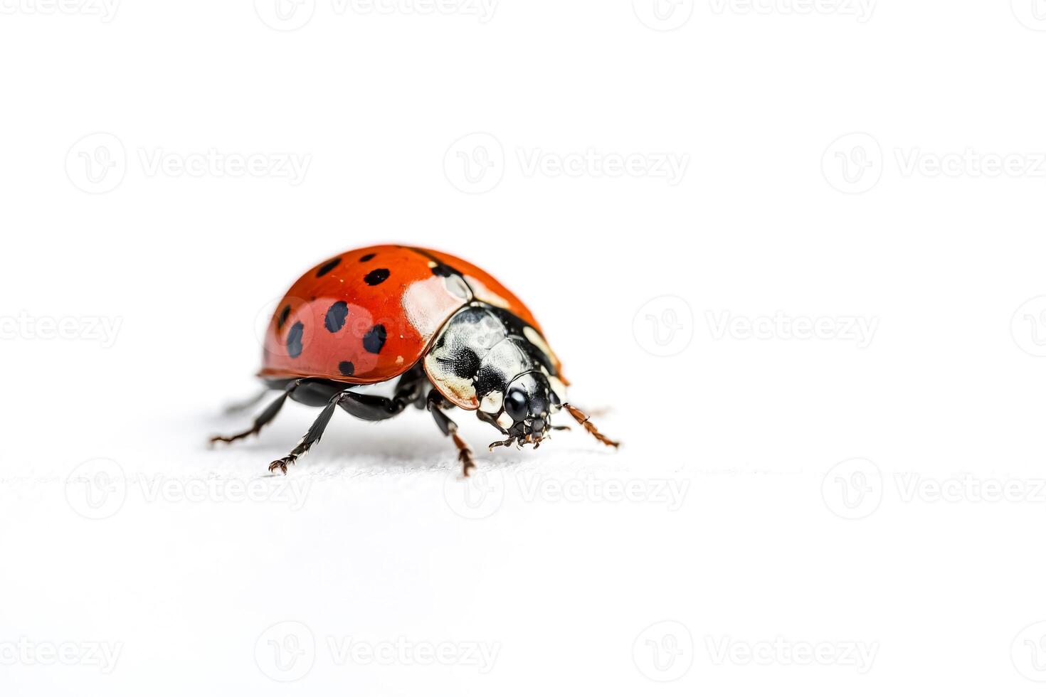 Close-Up of a Ladybug on a White Background photo
