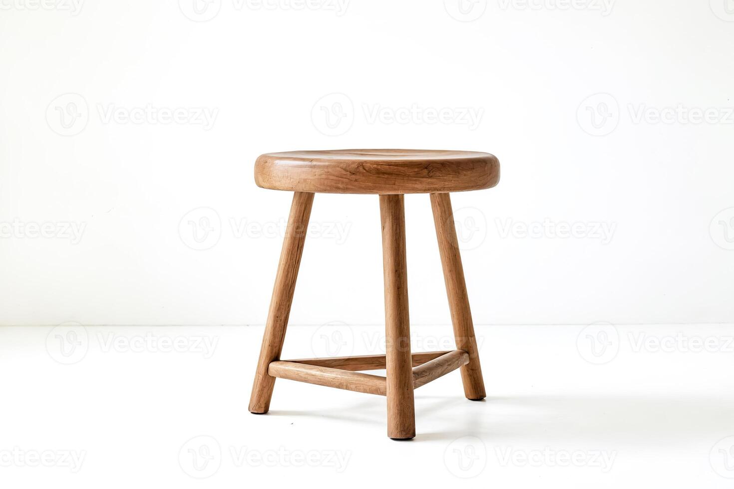 Wooden Stool with Three Legs photo
