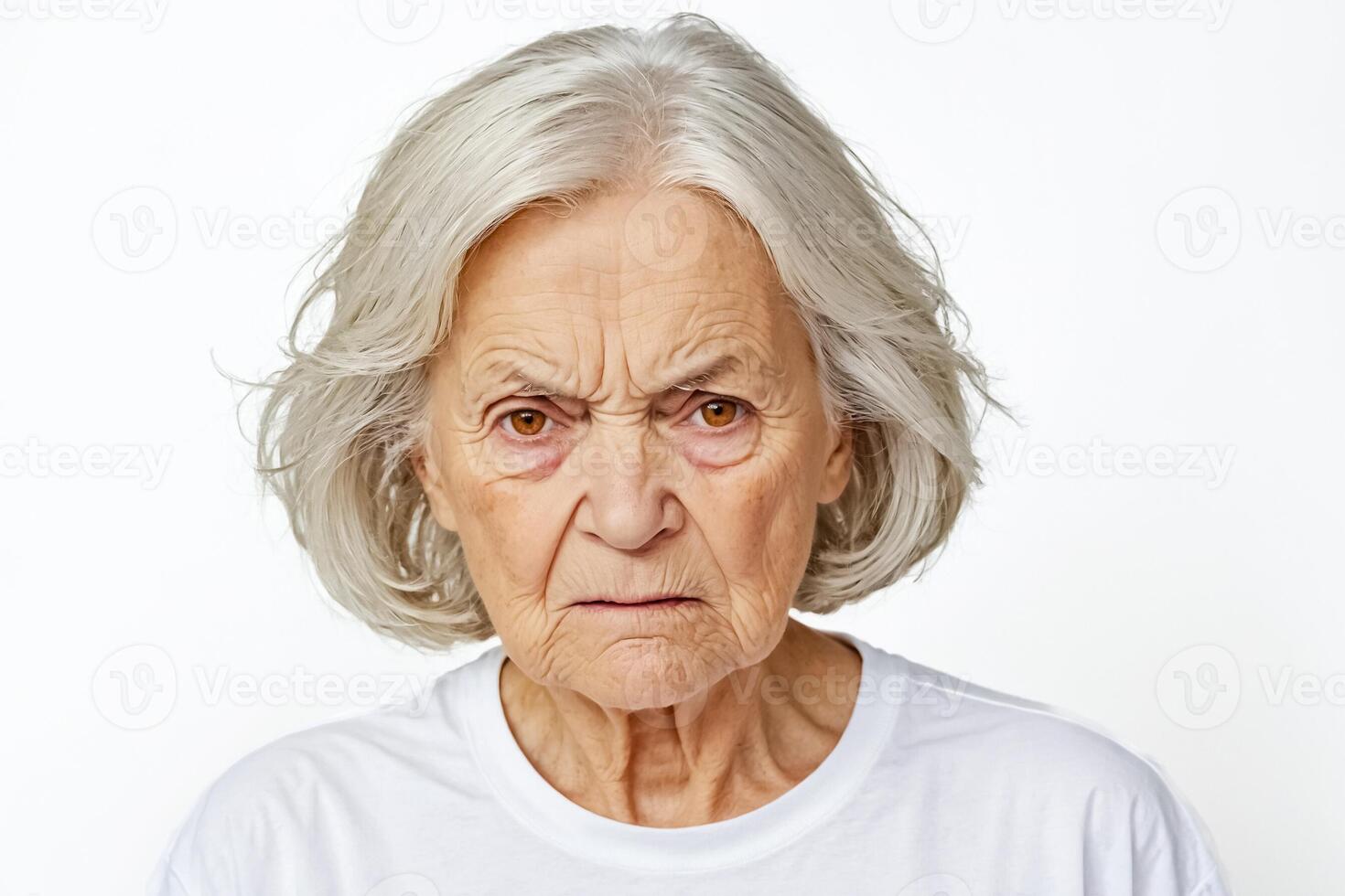 Senior woman with a serious expression photo