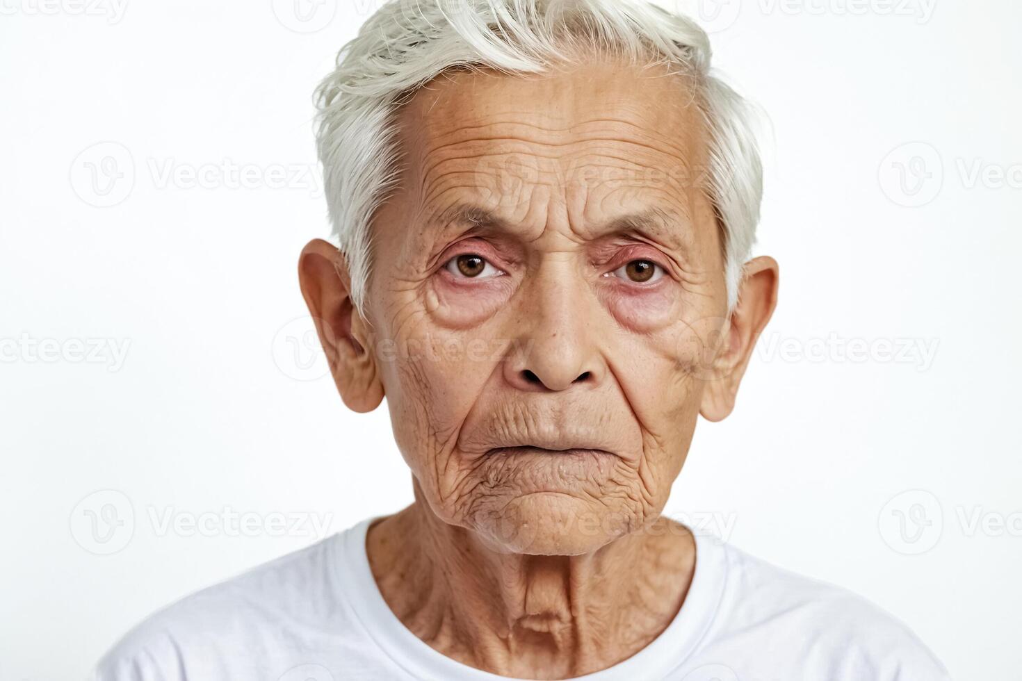 Close-up Portrait of a Senior Man with White Hair photo