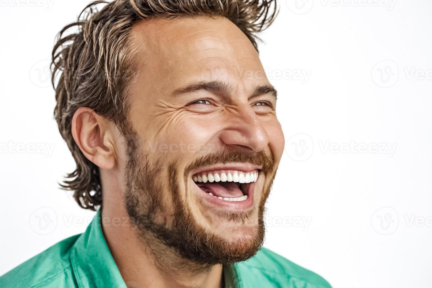 Portrait of a Handsome Man Laughing photo