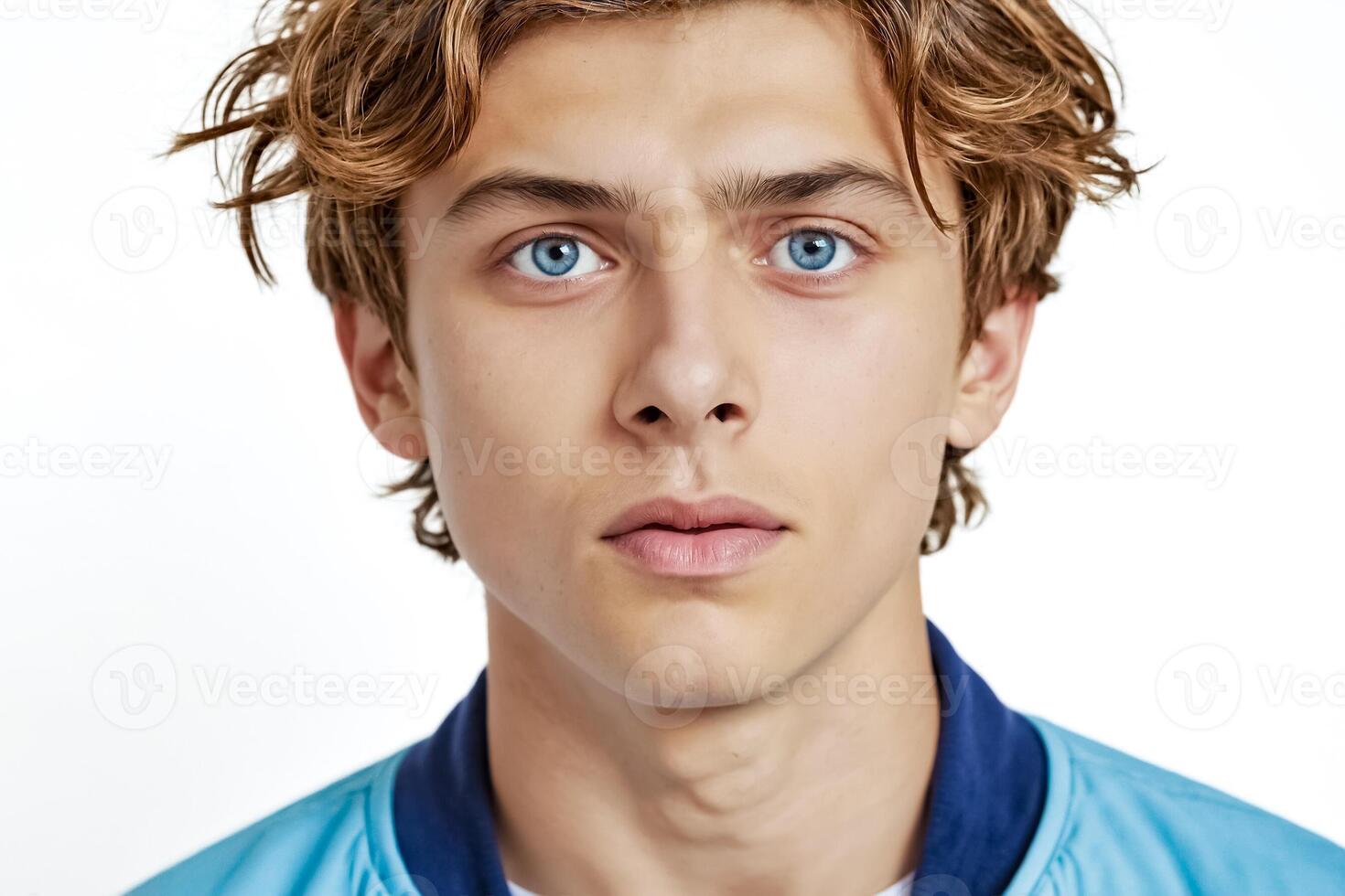 Portrait of a Young Man with Blue Eyes photo