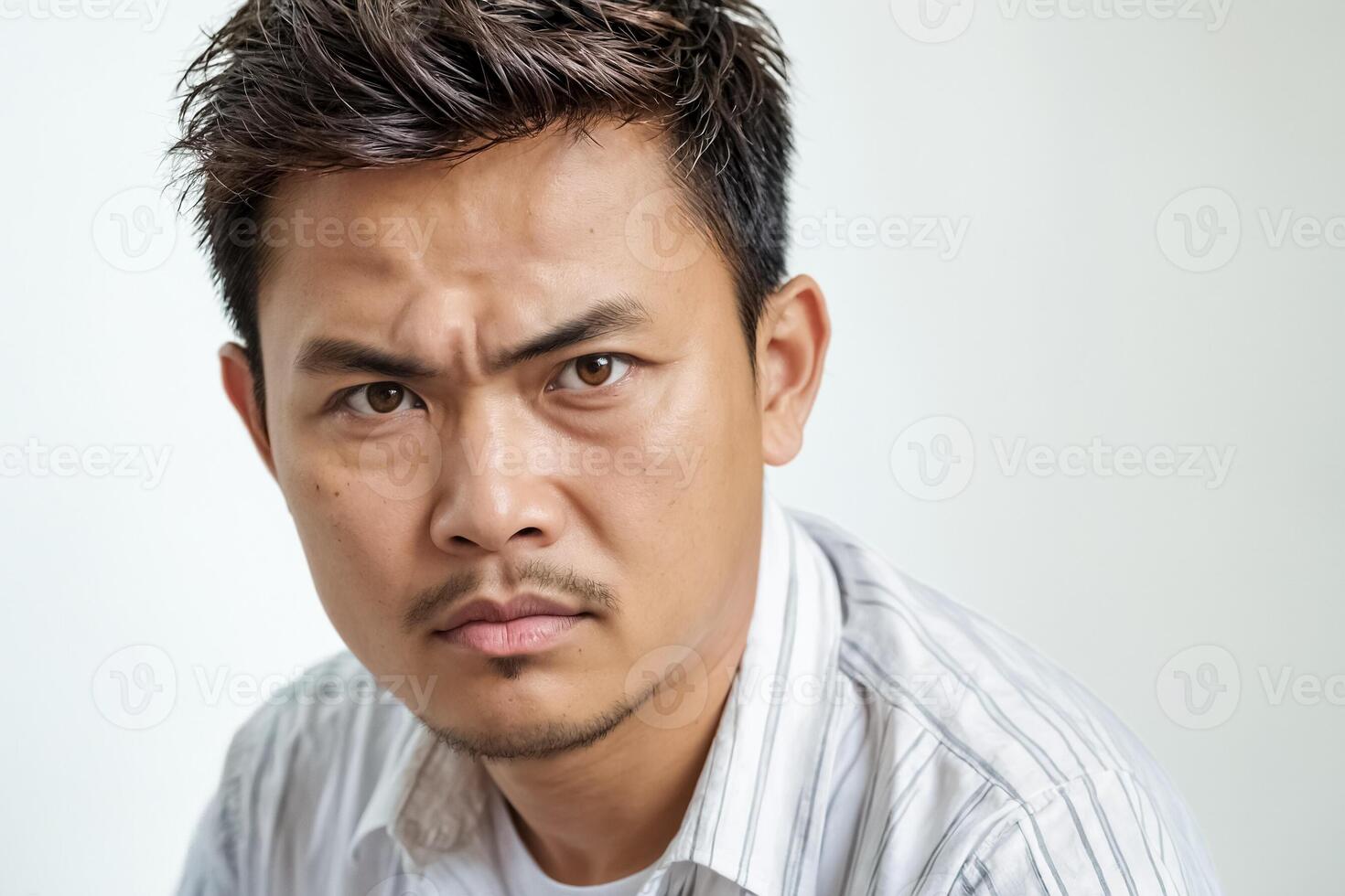 Portrait of a young man with a serious expression photo