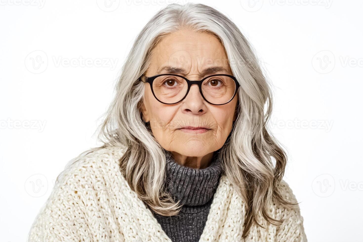 Portrait of a thoughtful senior woman photo