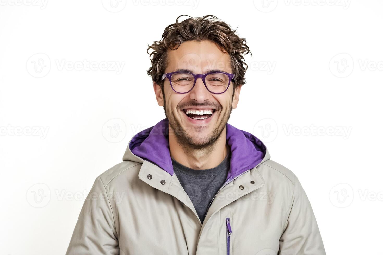 Portrait of a smiling man in a beige jacket photo
