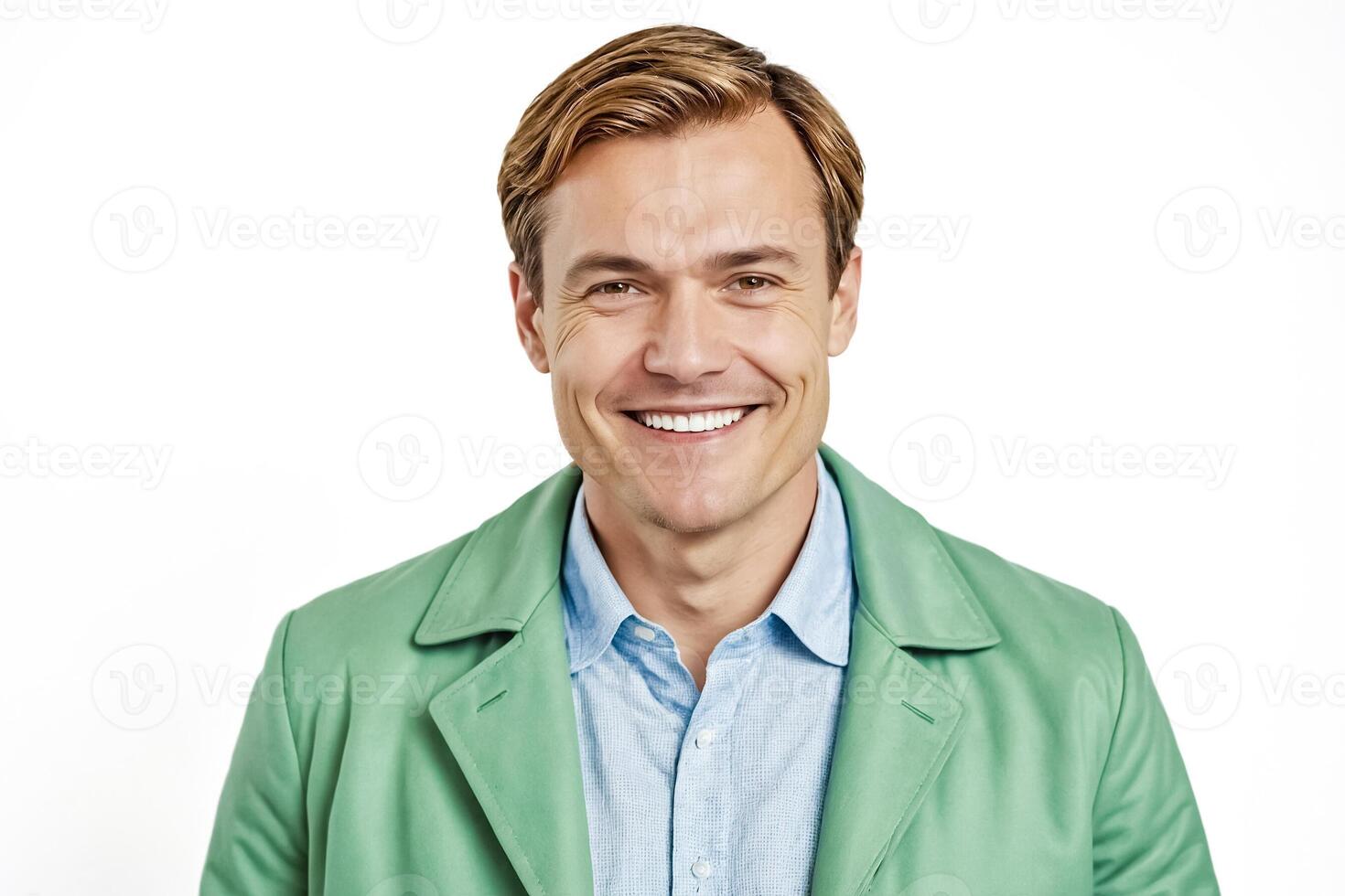 Portrait of a smiling man in a green jacket photo